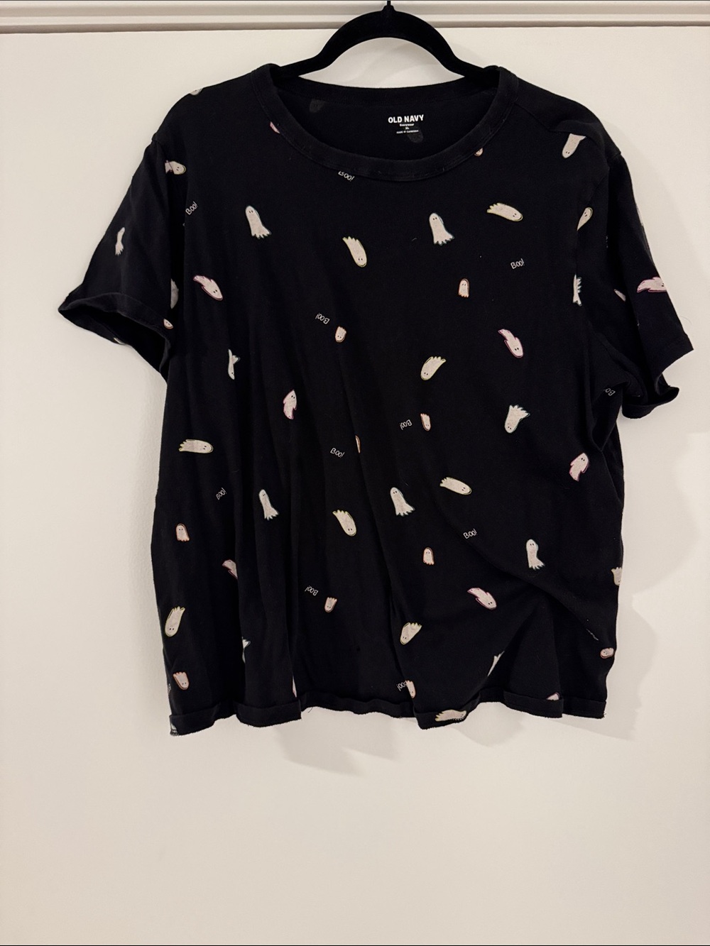 Old Navy Black Ghost Print Short Sleeve Tee